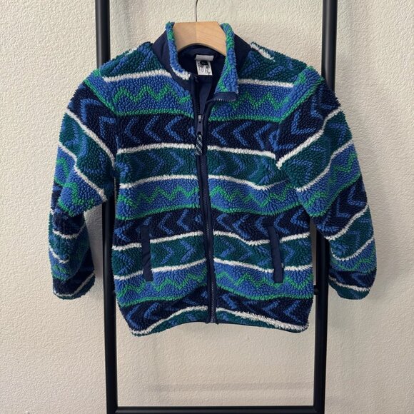 Hanna Andersson Jacquard Faux Shearling Jacket Size 8 / 130cm - Picture 2 of 6